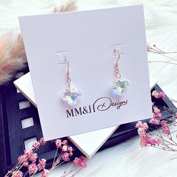 Crystal Cross Earrings | Handmade in BC - Picture 5 of 8